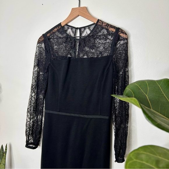 Tory Burch Tiana Black Lace sleeve Dress - Picture 3 of 12
